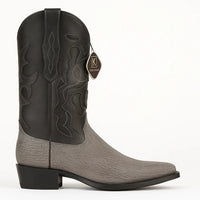 Men's King Exotic Snip Toe Sharkskin Boots Handcrafted Gray (494R0909)