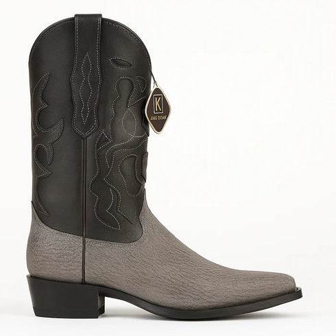 Men's King Exotic Snip Toe Sharkskin Boots Handcrafted Gray (494R0909)