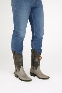 Men's King Exotic Snip Toe Sharkskin Boots Handcrafted Gray (494R0909)