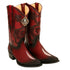 Men's King Exotic Snip Toe Stingray Boots Single Stone Handmade Burnished Burgundy (494R1243)