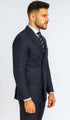 Mens Kingsman Double Breasted Navy Pinstripe Suit