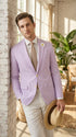 Mens Lavender Seersucker Blazer – Lightweight Striped Summer Sport Coat Casual Smart Formal Jacket