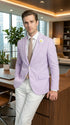 Mens Lavender Seersucker Blazer – Lightweight Striped Summer Sport Coat Casual Smart Formal Jacket