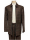 Mens Leisure Casual Suit Brown Windowpane 6775
