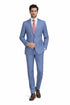 Mens Light Blue Suit Mantoni – Slim Fit Formal Suit for Summer and Weddings