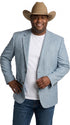 Mens Light Blue Western Blazer – Classic Cowboy Sport Coat with Western Yoke Design