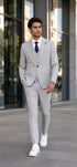 Mens Light Gray and Black Pinstripe 3 Piece Suit – Peaky Blinders Inspired Vintage Gangster 1920s Suit