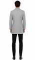 Mens Light Grey Slim Fit Wool Peacoat