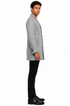 Mens Light Grey Slim Fit Wool Peacoat