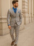 Men’s Modern Check Suit with Vest – Fashionable Three-Piece Set