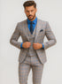 Men’s Modern Check Suit with Vest – Fashionable Three-Piece Set