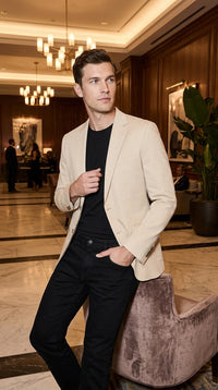 Mens Light Tan Sportcoat – Cream Beige Blazer for Weddings, Business & Smart Casual Wear