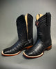 Men's Los Altos Caiman Belly Square Toe Boots with Zipper - Black 82Z8205