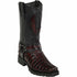 Men's Los Altos Caiman Tail Skin Biker Boots - Black Cherry 55T0118 - Los Altos Boots