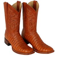 Men's Los Altos Caiman Tail Wide Square Toe Boots