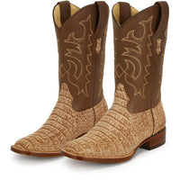 Men's Los Altos Caiman Tail Wide Square Toe Boots