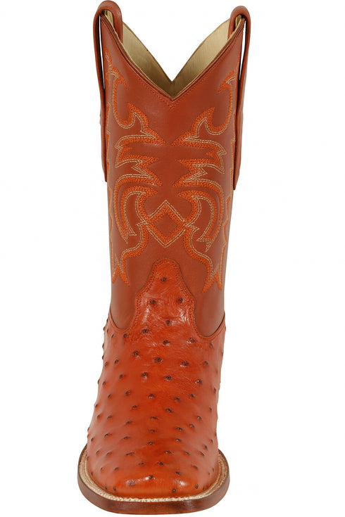 Men's Los Altos Ostrich Skin Wide Square Toe Boots - B