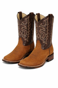 Men's Los Altos Wide Square Toe Crazy Leather Boots