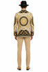 Men’s Black and Gold Baroque Blazer with Matching Pants, Hat, and Shoes – Luxury Party and Wedding Outfit Set
