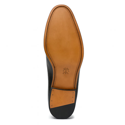 Mens Mezlan Milani Calf & Deerskin Cap Toe Slip on Loafer Dress Shoe in Black