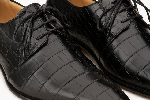 Mens Mezlan Moscow Alligator Dress Shoe in Black