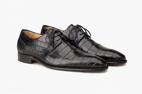 Mens Mezlan Moscow Alligator Dress Shoe in Black