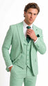 Mens Mint Green 3-Piece Suit – Slim Fit Wedding, Prom & Formal Suit with Matching Vest By Derman