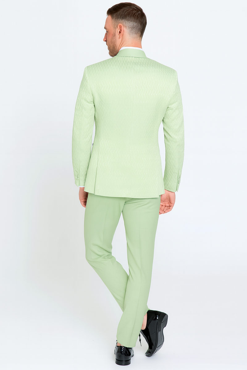 Men's Mint Green Tuxedo Suit – Slim Fit Shawl Lapel with Matching Bow –  OvercoatUSA