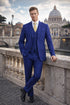 Mens Mantoni French Blue Suit – Stylish Blue Suit for Wedding, Business and Formal Wear