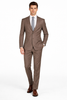 Mens Modern Fit Textured Suit Light Brown
