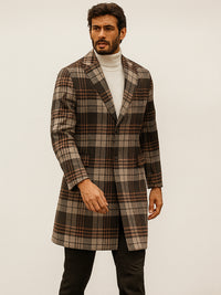 Men’s Multicolor Plaid Overcoat & Peacoat – Stylish Plaid Topcoats for Men