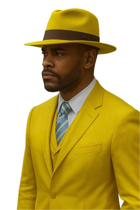 Yellow Zoot Suits - Mens Fashion Golish Yellow 1920s Vintage Look