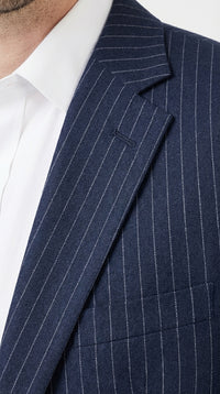 Mens Navy Blue Pinstripe Western Blazer – Classic Cowboy Style Jacket for Business, Formal and Smart Casual Wear