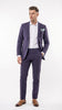 Mens Navy Blue Seersucker Suit – Cotton Fabric Shadow Pattern Ton on Tone Textured Two Button Notch Lapel Formal Summer Suit