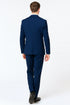 Men’s Navy Blue with Blue Trim Three-Piece Tuxedo with Satin Shawl Lapel and Bow Tie Wedding Suit