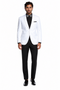 Men's One Button Shawl Dinner White Jacket