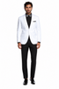Men's One Button Shawl Dinner White Jacket