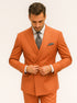 Men’s Orange Striped Double-Breasted Suit – Groom & Party Style