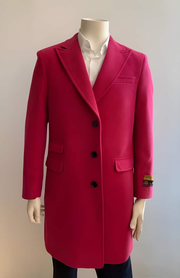 Mens Light Pink Fashion Overcoat - Light Pink Carcoat