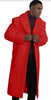 Mens Overcoat With Fur Collar - Red Topcoat