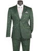 Mens Paisley Prom Suit in Hunter Green – Slim Fit Formal Party Outfit