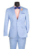 Mens Paisley Party Suit in Light Blue – Slim Fit Formal Style