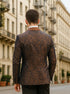 Mens Paisley Tuxedo with Brown Satin Lapel and Pants – Formal Wedding Suit