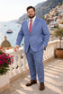 Mens Light Blue Suit Mantoni – Slim Fit Formal Suit for Summer and Weddings