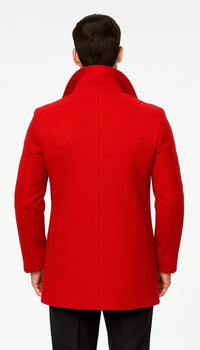 Mens Peacoat 3xl - Mens Peacoat xxl - burgundy coat Peacoat