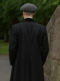 Mens Peaky Blinders Costume - peaky blinder outfit - Include peaky blinder actor cap Thomas Shelby Black Suit Overcoat & Hat