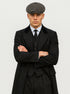 Mens Peaky Blinders Costume - peaky blinder outfit - Include peaky blinder actor cap Thomas Shelby Black Suit Overcoat & Hat