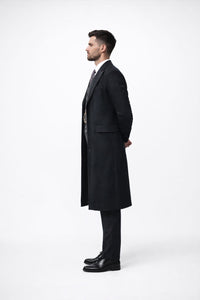 Mens Peaky Blinders Costume Thomas Shelby 3PC Suit & Black Overcoat