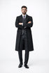 Mens Peaky Blinders Costume Thomas Shelby 3PC Suit & Black Overcoat
