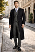 Mens Peaky Blinders Costume Thomas Shelby Grey Vested Suit with Black Overcoat & Hat